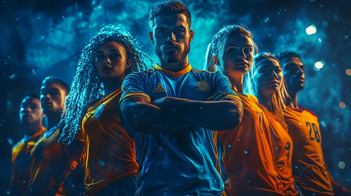 Equipo de deportistas antes de un partido